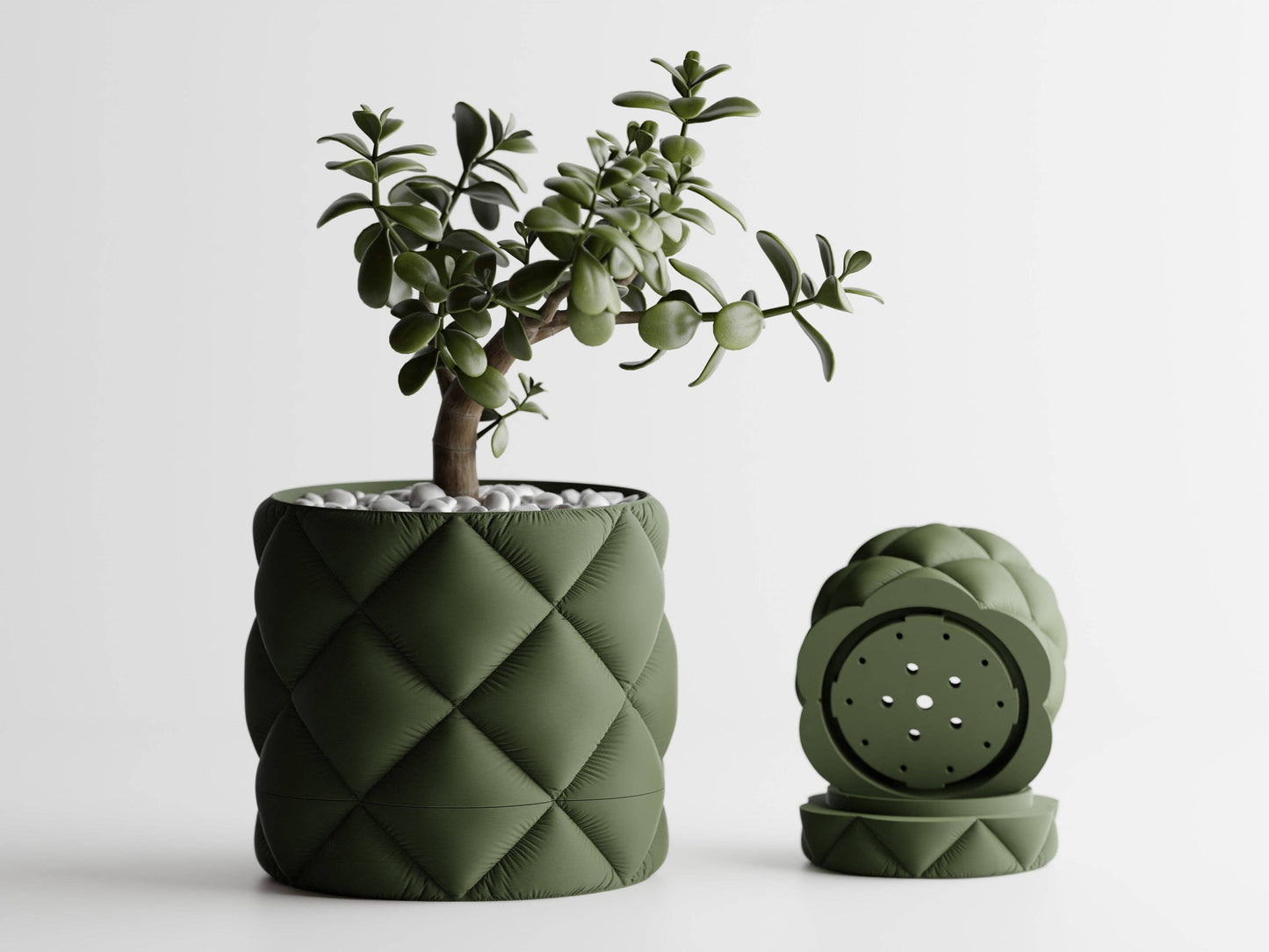 Inflated Planter Container with Drip Tray | Cute Home Decor