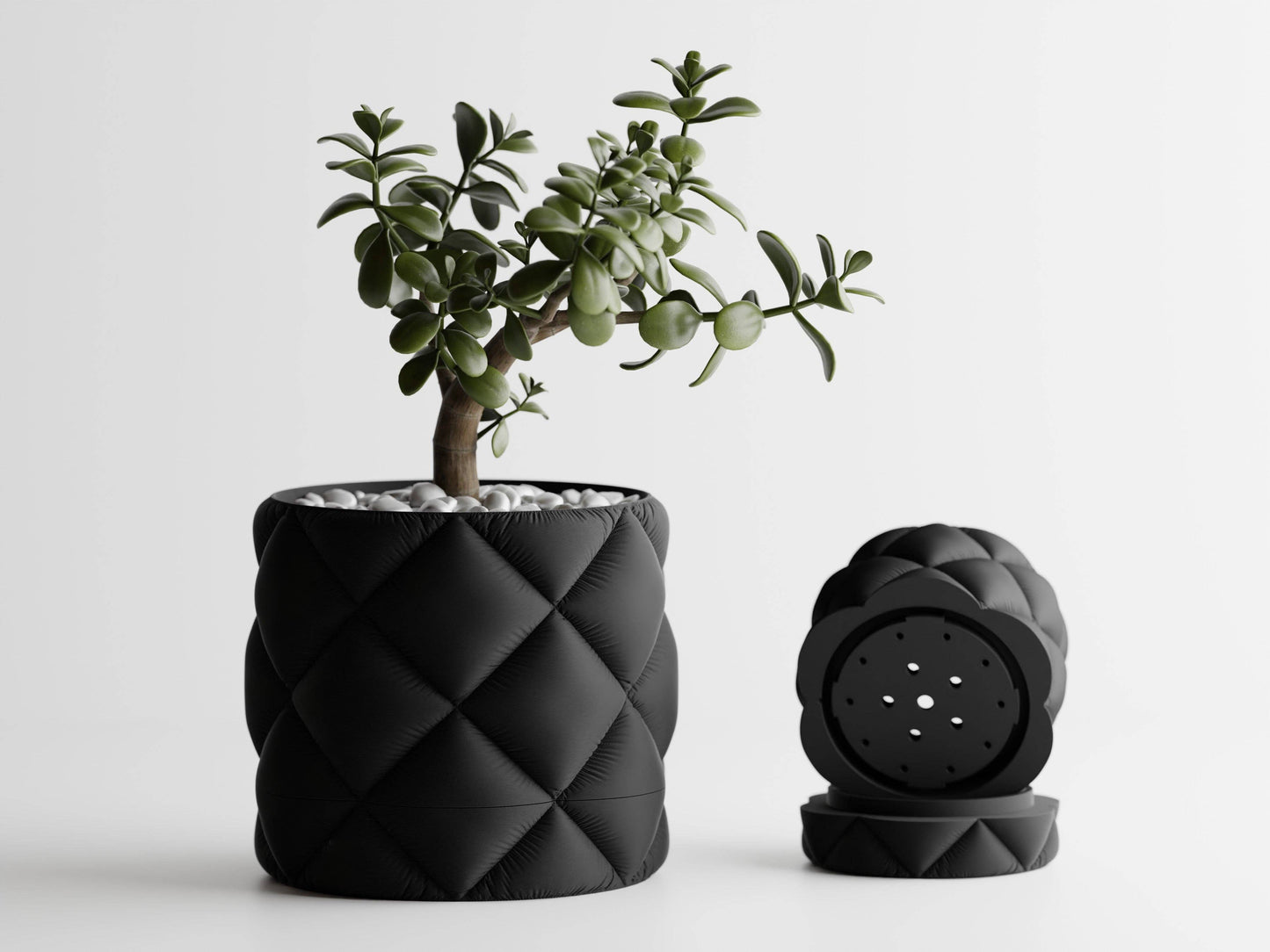 Inflated Planter Container with Drip Tray | Cute Home Decor