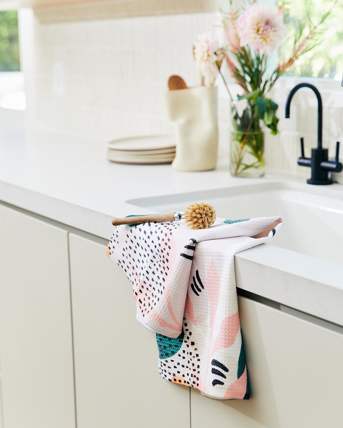 Halloween Is Here Geometry Tea Towel