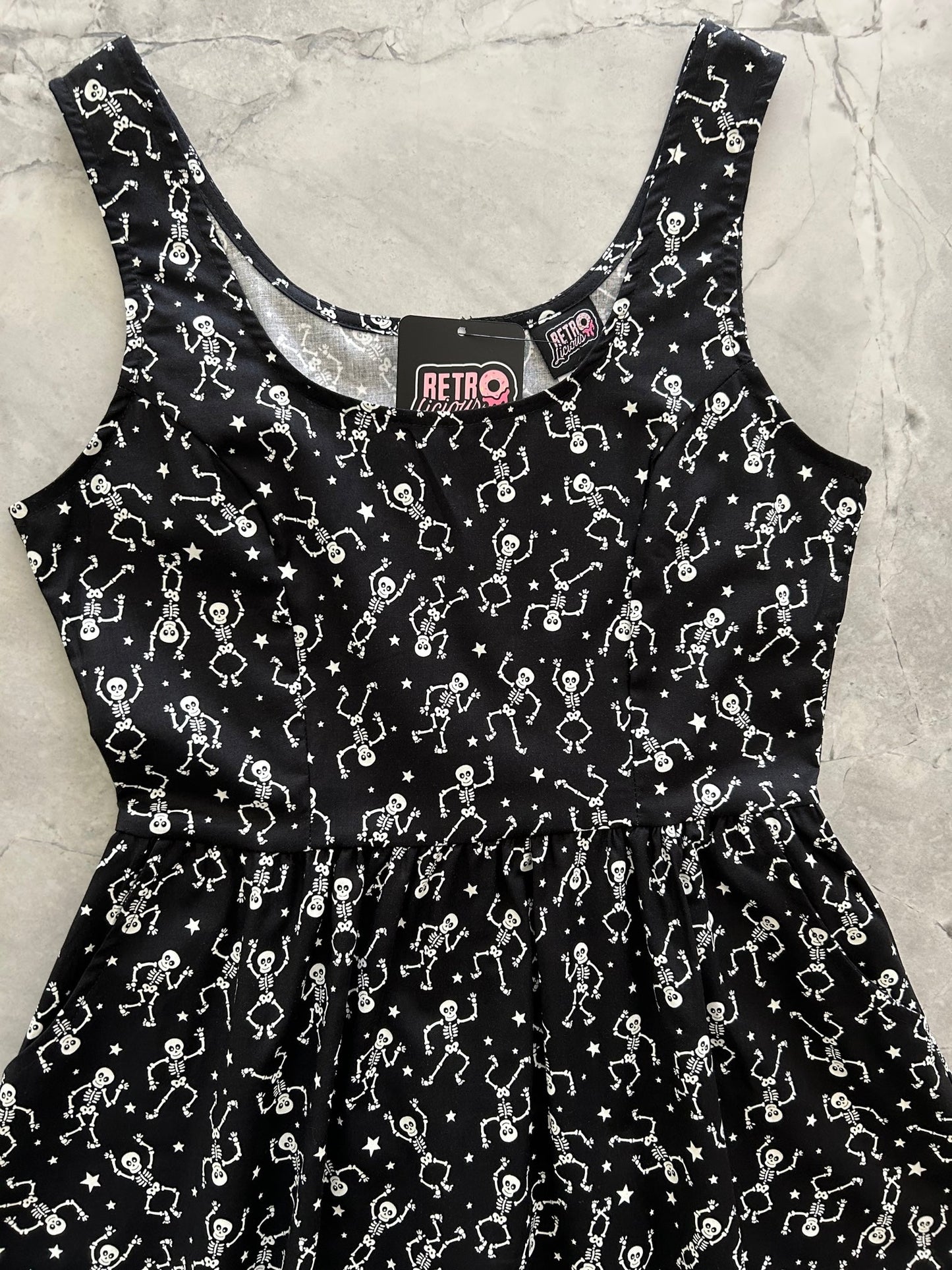 Glow in the Dark Dancing Skeletons Fit & Flare Dress