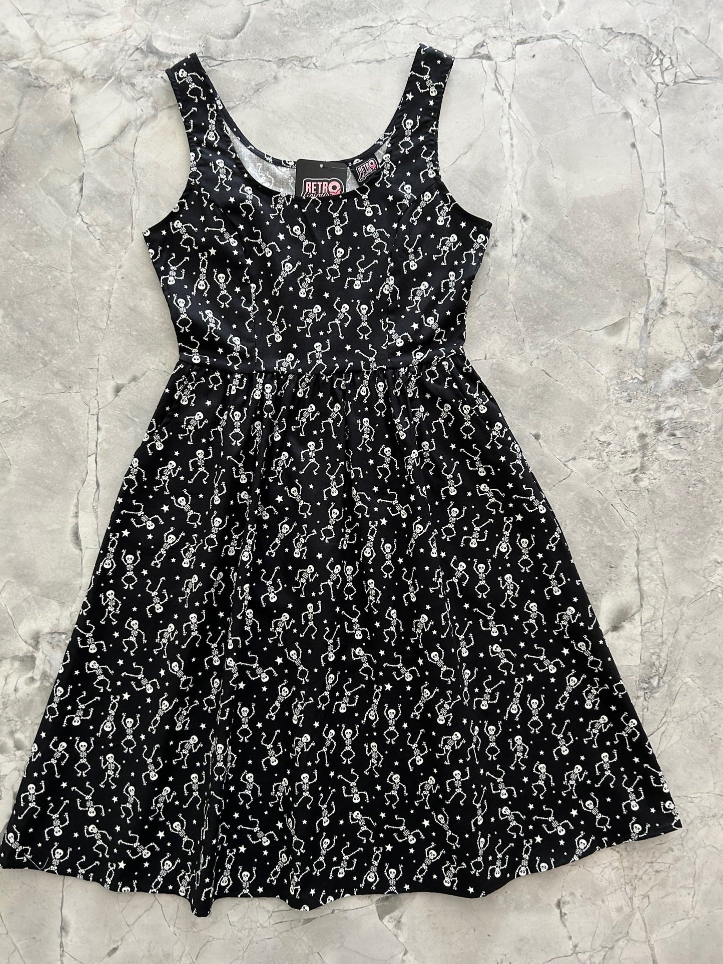 Glow in the Dark Dancing Skeletons Fit & Flare Dress