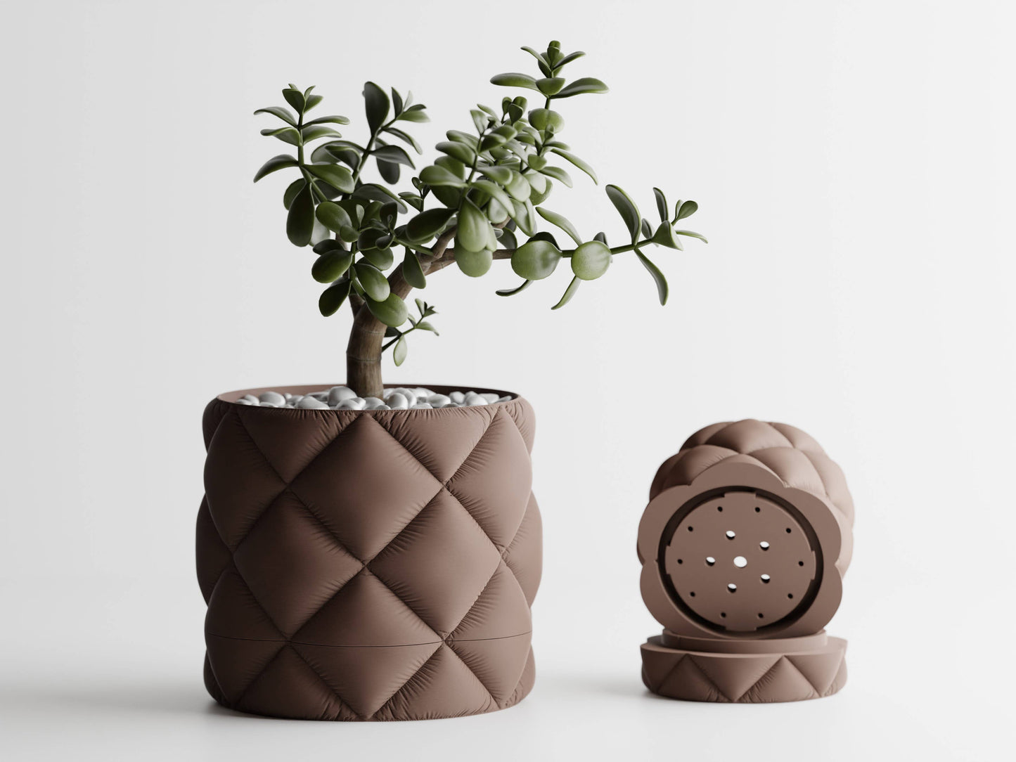Inflated Planter Container with Drip Tray | Cute Home Decor