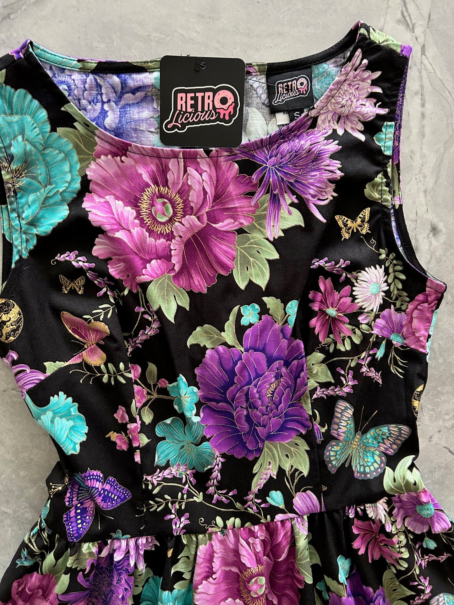 Purple Floral Vintage Dress