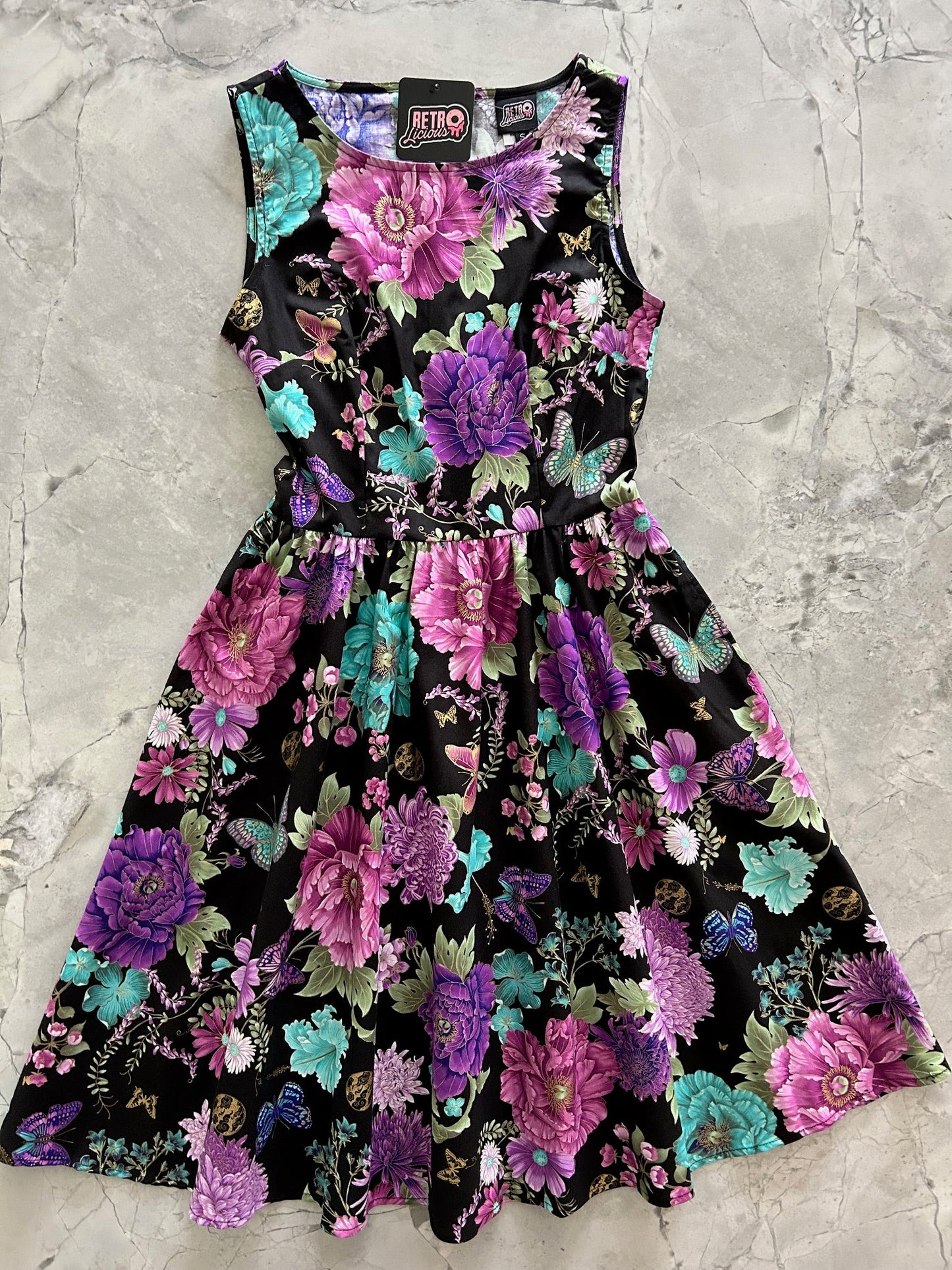 Purple Floral Vintage Dress