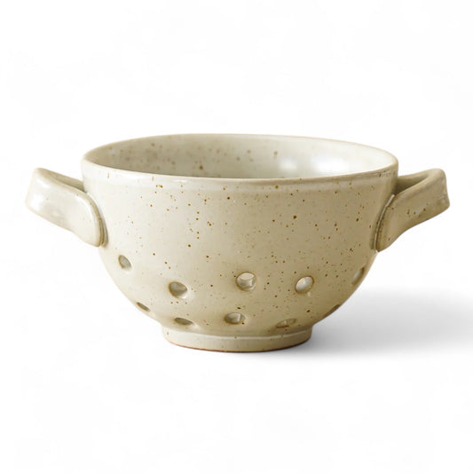 White Reactive Glaze Round Stoneware Berry Bowl